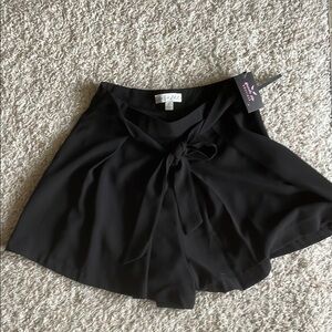 Black Tie-Waist Shorts